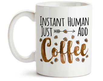 Instant Human Coffee Mug: Watercolor Coffee Stain Design
