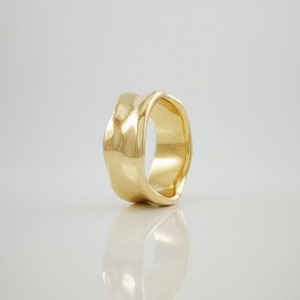 WAVE,Organic Gold Wedding Ring,14K Yellow Gold Band,Recycled Gold Ring,Unique Wedding Rings,Designer Gold Jewelry,men & women wedding band