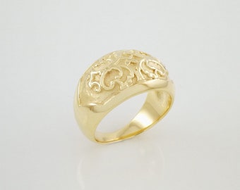 MUCHA, 18k statement ring, Large gold statement ring, Unisex ring, Unique design gold ring, Art Nouveau style ring, Massive 18k gold ring