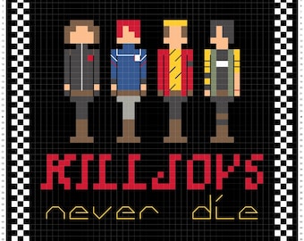 Killjoys Never Die MCR inspirowany wzorem krzyżykowym