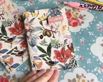 Set of three Small notebooks, botanical notebooks, exotic notebooks, fashion notebook, bujo, colleague gift, morning pages, morning routine.
