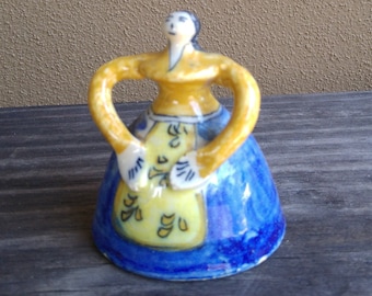 Lovely Folk Art Doll Bell