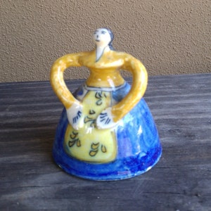 Lovely Folk Art Doll Bell