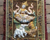 Burmese Hand Stitched Beaded Kalaga Tapestry