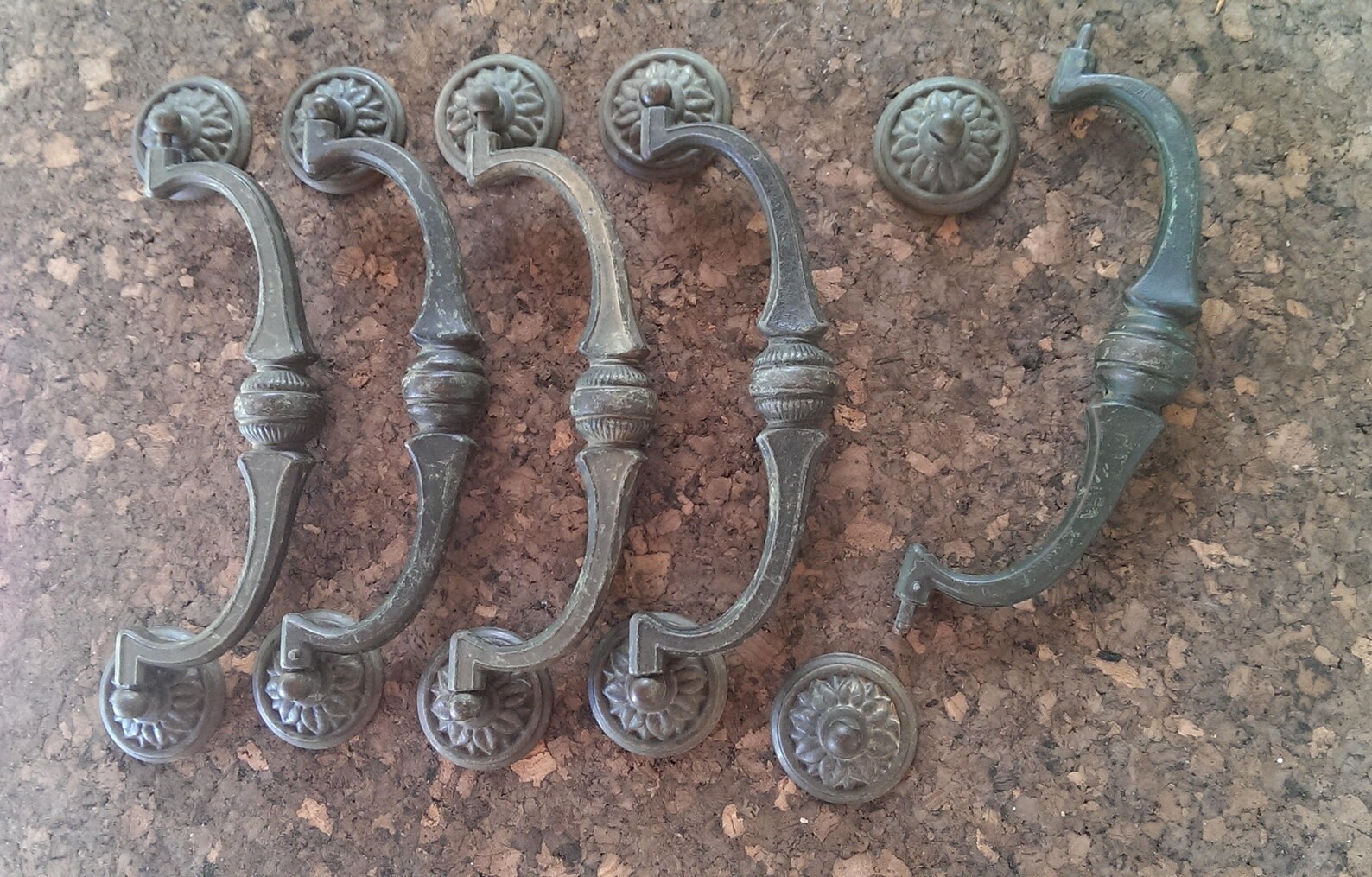 Vintage Hardware Set of 5 Solid Brass Hanging Drawer Pulls Etsy
