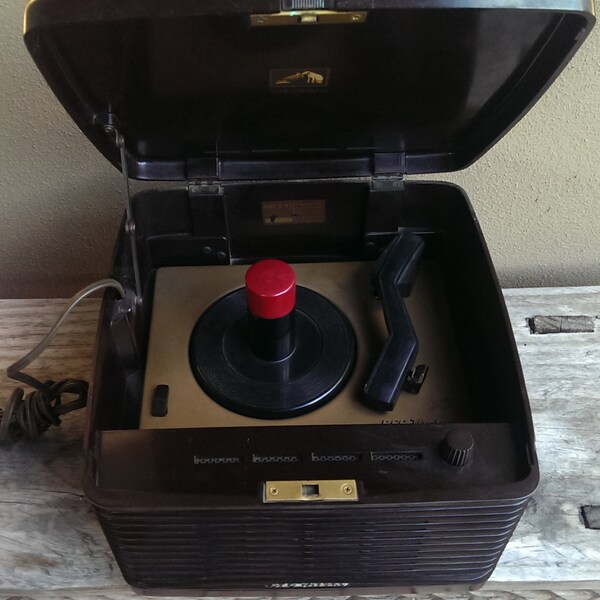 Rare 1950's Bakelite RCA Victrola Portable 45rpm Record Player