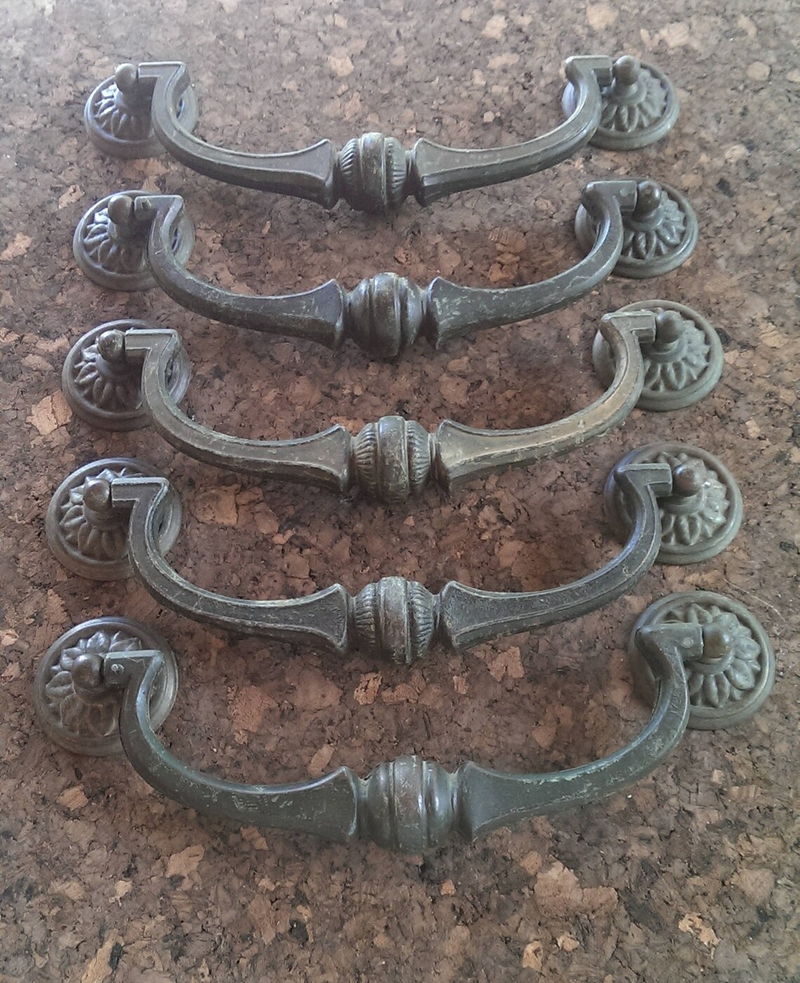 Vintage Hardware Set of 5 Solid Brass Hanging Drawer Pulls Etsy