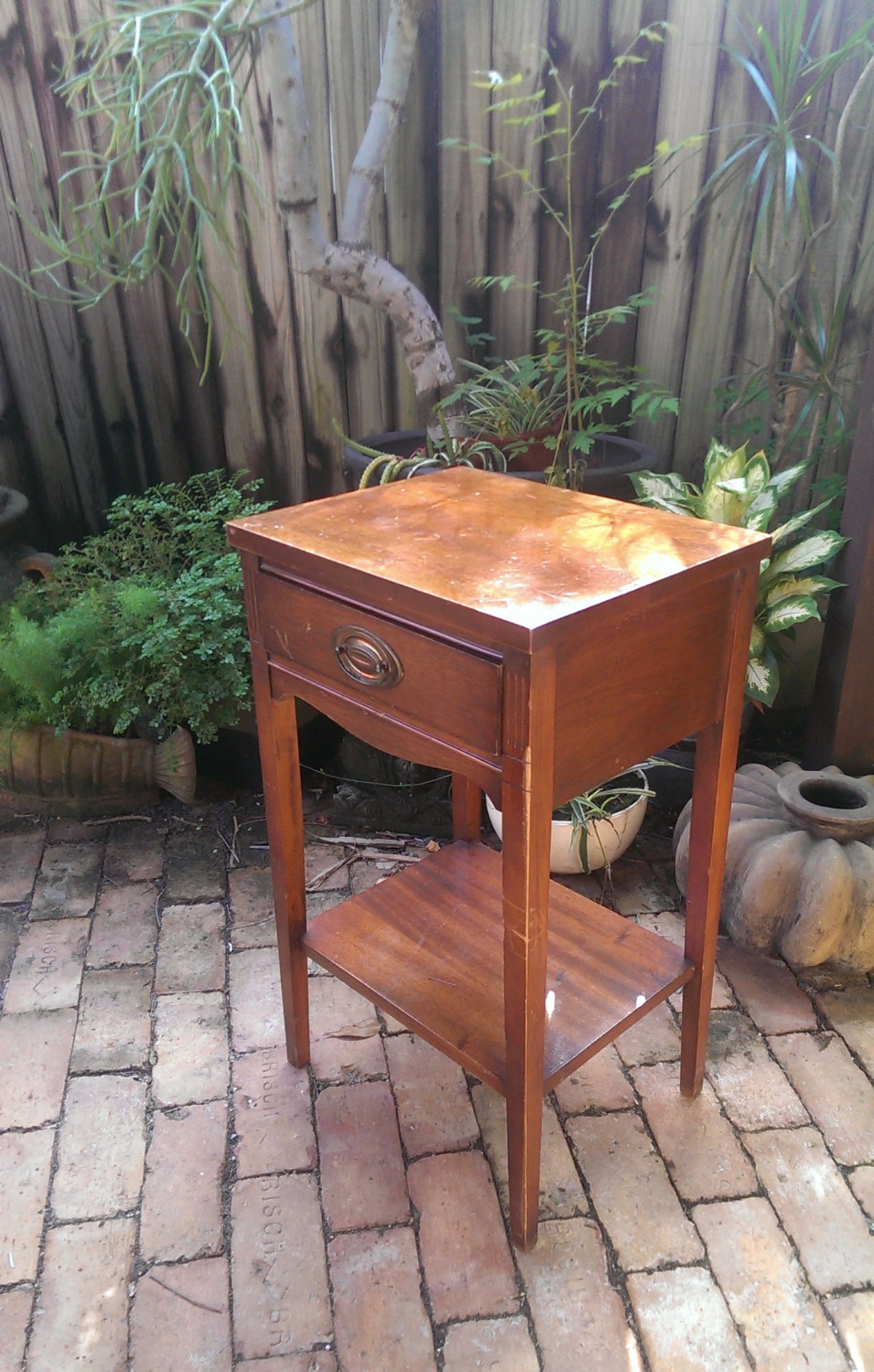 Vintage Mahogany Federal Style Nightstand By Dixie Furniture Etsy