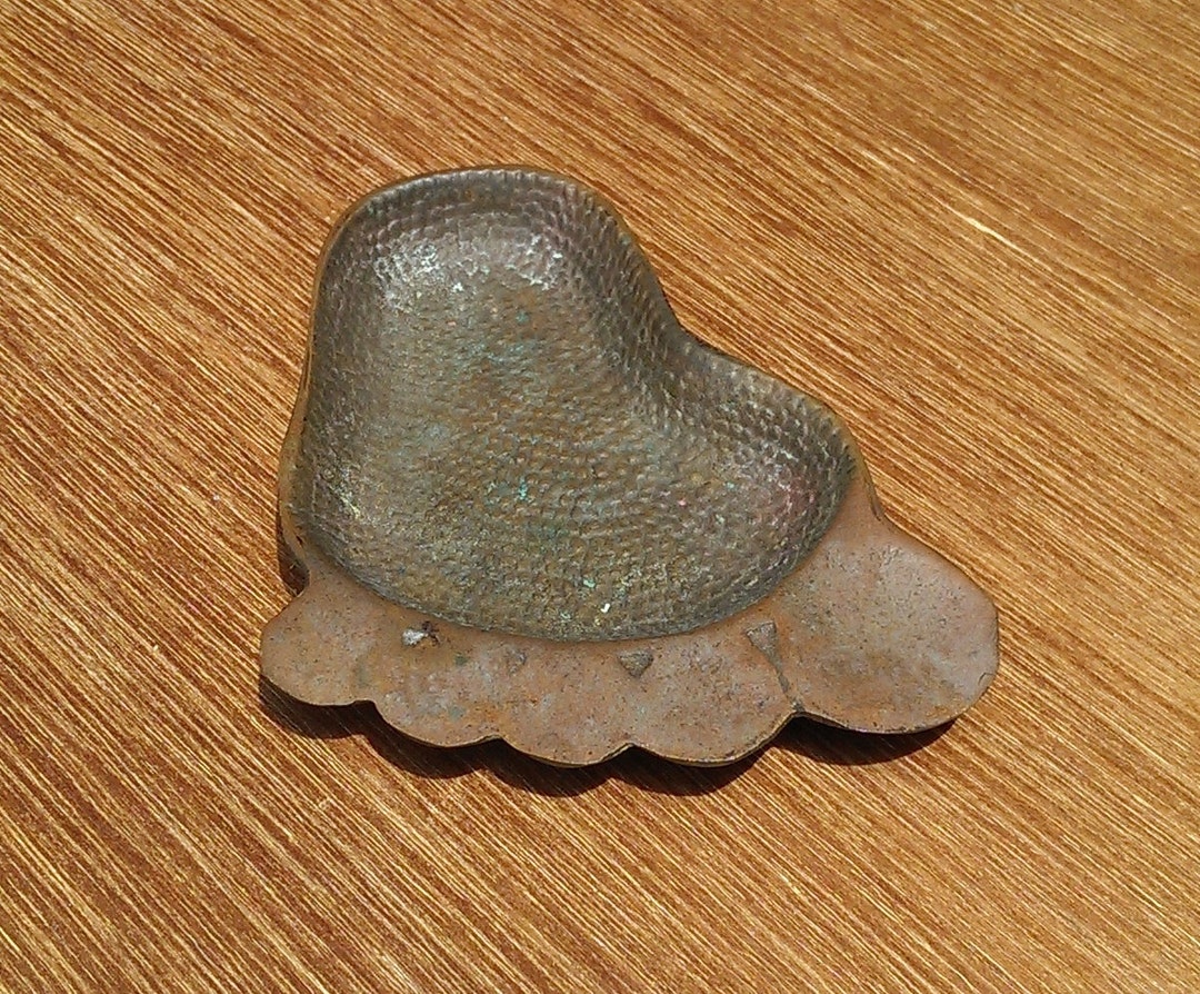 Unique Hammered Brass Foot Ashtray or Trinket Dish Etsy