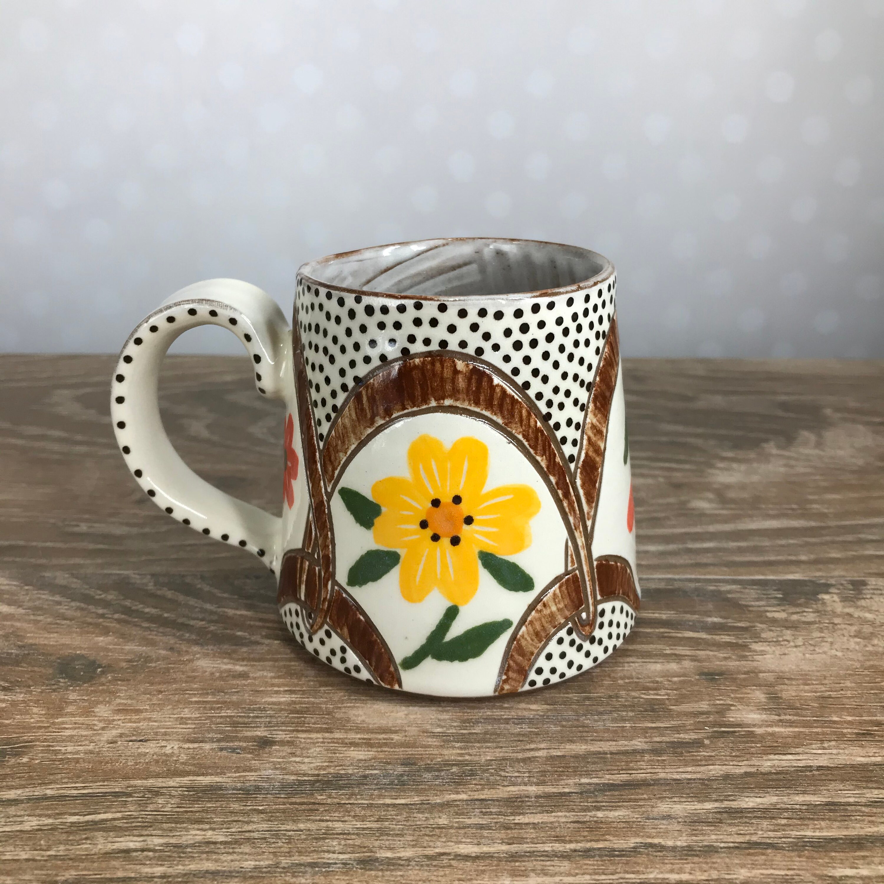 Mug with Embroidered Floral