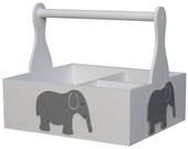 Grey (gris) éléphant pépinière organisateur Caddy