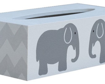 Chevron Elephant Tissue Box Cover