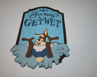 Disney - Splash Mountain - You May Get Wet - Die Cut Paper Piecing Title Signage for Scrapbook Pages