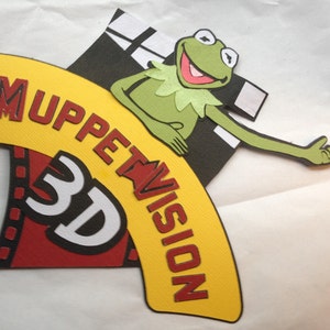Disney - Muppet Vision 3D Scrapbook Title - Die Cut Paper Pieced Title for Scrapbook Pages - Muppets - 3D show - Hollywood Studios - Kermit