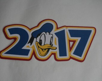 Disney - Donald Duck Customizable Year - Die Cut Paper Pieced Title for Scrapbooking Pages - Any Year - Custom Year Title - Donald - Duck