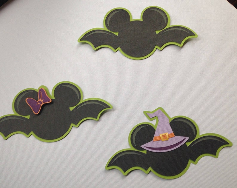 Disney Halloween Bats Mickey Ears Scrapbook Embellishment Etsy
