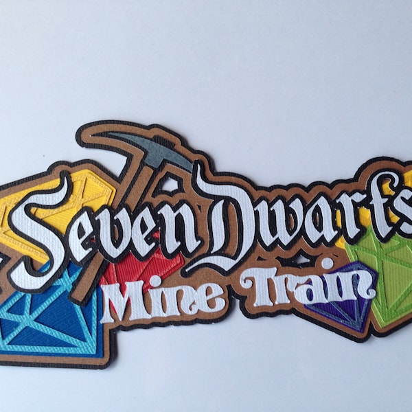 Disney - Seven Dwarfs Mine Train - Die Cut Paper Pieced Title for Scrapbook Pages