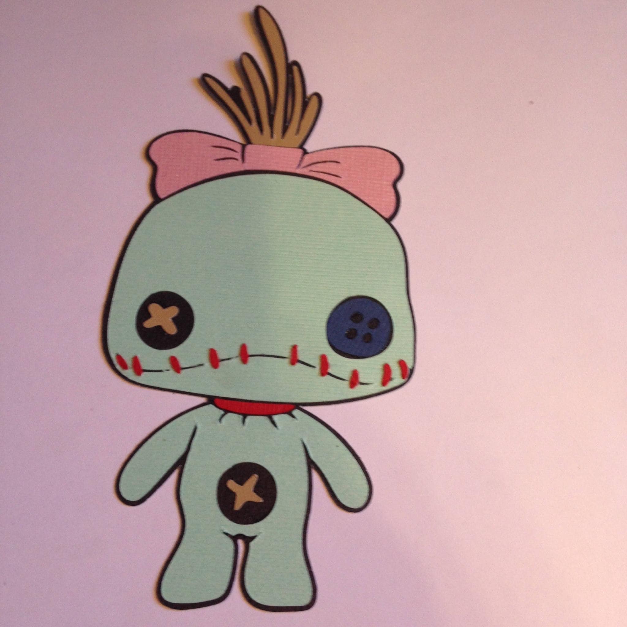 Disney Scrump Die Cut Paper Pieced Embellishment for Scrapbook Pages Lilo s Doll Lilo and Stitch Ohana Handmade Doll Aloha Etsy
