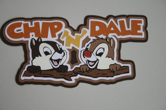 Disney give thanks chip and Dale title printed scrapbook page die cut