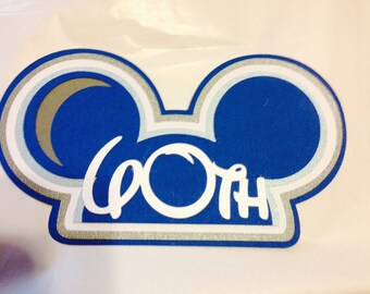 Disney - Disneyland 60th Anniversary Ears - Die Cut Paper Pieced Title Embellishment for Scrapbook Pages