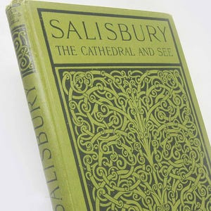 Salisbury Cathedral Illustrated Antique guide 1890s History Geography Book, Wiltshire
