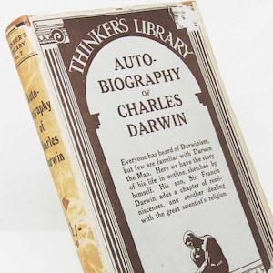 Charles Darwin Auto Biography , Vintage Book Science Biology 1931 old book Hardback books evolution anthropology Oldbook