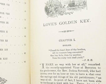 Children's book Loves Golden Key Antique illustrated 1908 rare Fiction Vintage old book Childrens Stories illustrated