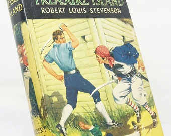 Treasure Island RL Stephensons Story book vintage Classic Childrens Book Robert louis Stevenson Vintage old Book Hardback