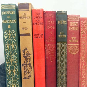 Adopt an Antique Book 1890s - 1930s Attraktive Vitrinenbücher & Leseschätze Geliebte Hardcover-Bücher Vintage-Buch für Buchliebhaber