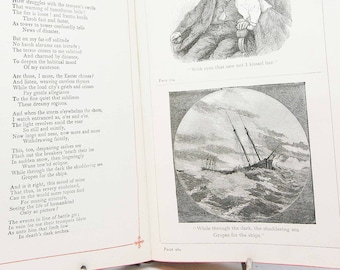 Antique poetry book 1800s Black Lowell Works Gift Vintage Book Hardback antique poetry book Poetical works