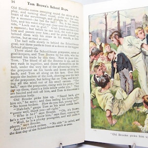 Antique Blue book 1910s Childrens book Thomas Hughes Vintage Illustrated hardback Vintage, gift, collectables