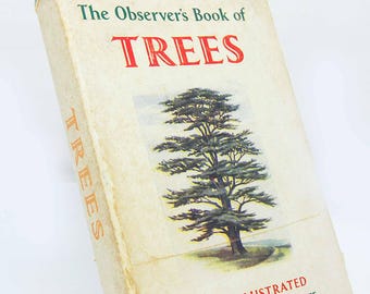 Tree book Illustrated Vintage Attractive colour illustration nature Guide pocket gift nature