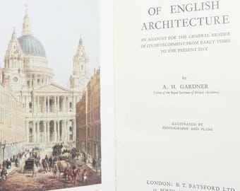 English Architecture vintage book 1947 Illustrated design engineering construction and building book