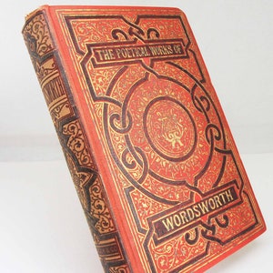 Wordsworth Poetical Works Antique Red Hardback Gift Book 1900 Poems Ballads Poetry Gift Litrature image 1