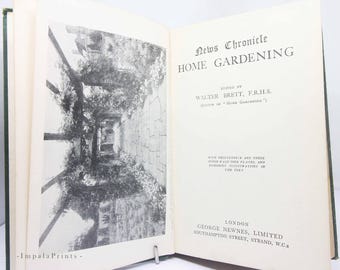 Home Gardening Vintage Garden book –British Gardening Handbook, Collectible Hardback Guide
