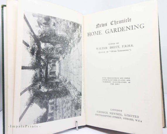 Home Gardening Vintage Garden book –British Gardening Handbook, Collectible Hardback Guide