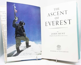 Climbing Book The Ascent of Everest 1953 John Hunt colour plates Hardback adventure climbing vintage picture travel adventure