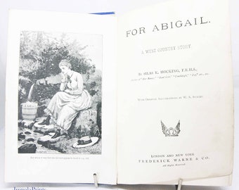 Livro antigo de 1888, romance vitoriano ilustrado, livro escolar infantil