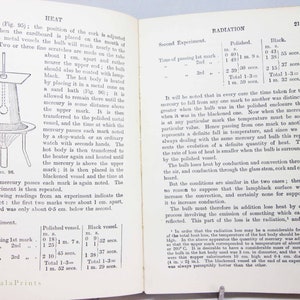 Science Textbook 1929 antique Scientific book Heat illustrated Text Book gift book student