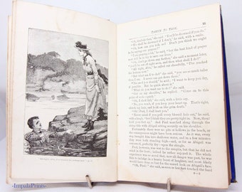 Antique Book 1888 Pictorial Victorian antique Novel Illustrated childrens school book