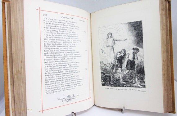 Poetical Works of John Milton 1880 Poetry Book Vintage Book of