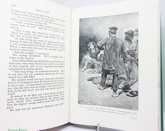 Paris At Bay, A Story of the Siege and the Commune 1930s Green Illustrated Antique Hardback Vintage antique book