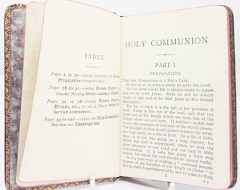 Libro vintage "Santa Comunione" del 1928, libro religioso cristiano vittoriano, regalo.