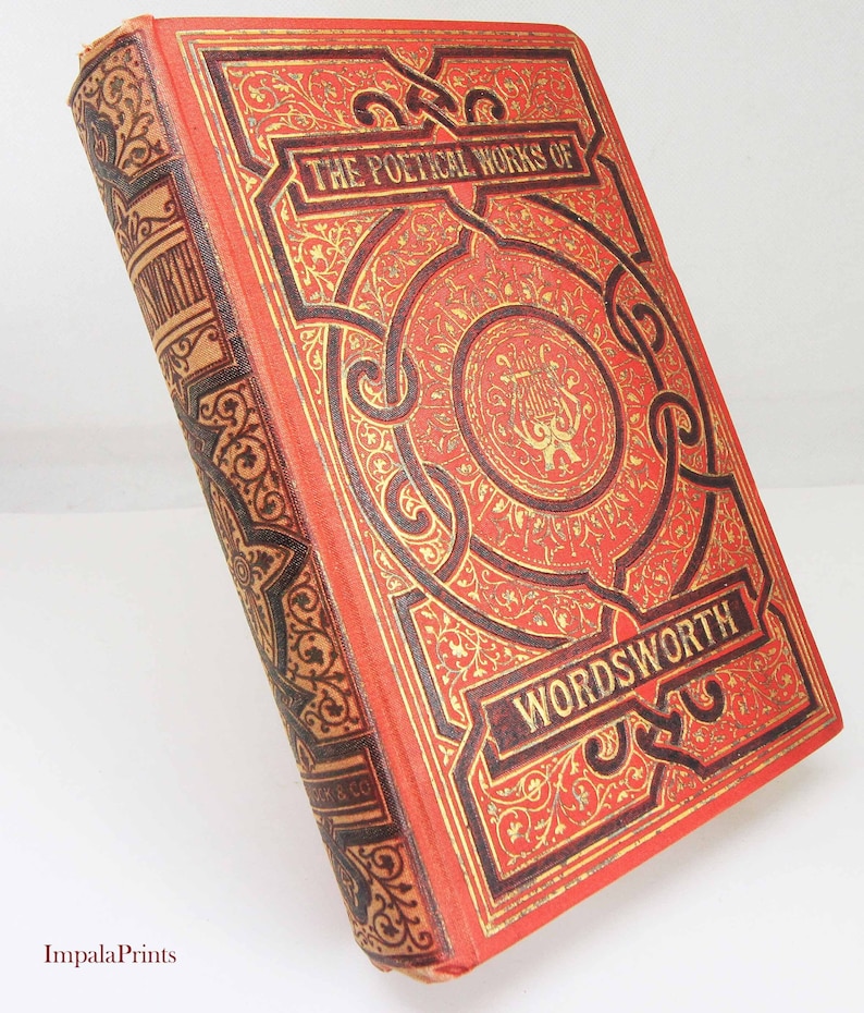 Wordsworth Poetical Works Antique Red Hardback Gift Book 1900 Poems Ballads Poetry Gift Litrature image 1