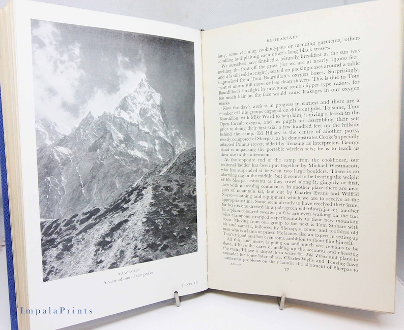 Ascent of Everest by John Hunt vintage Climbing colour plates Hardback back adventure climb gift travel adventure image 3