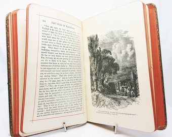 Antique Poetry book Poetical works of Goldsmith 1800s antique Illustrated Vintage Rare Book Gift item poet Hardback