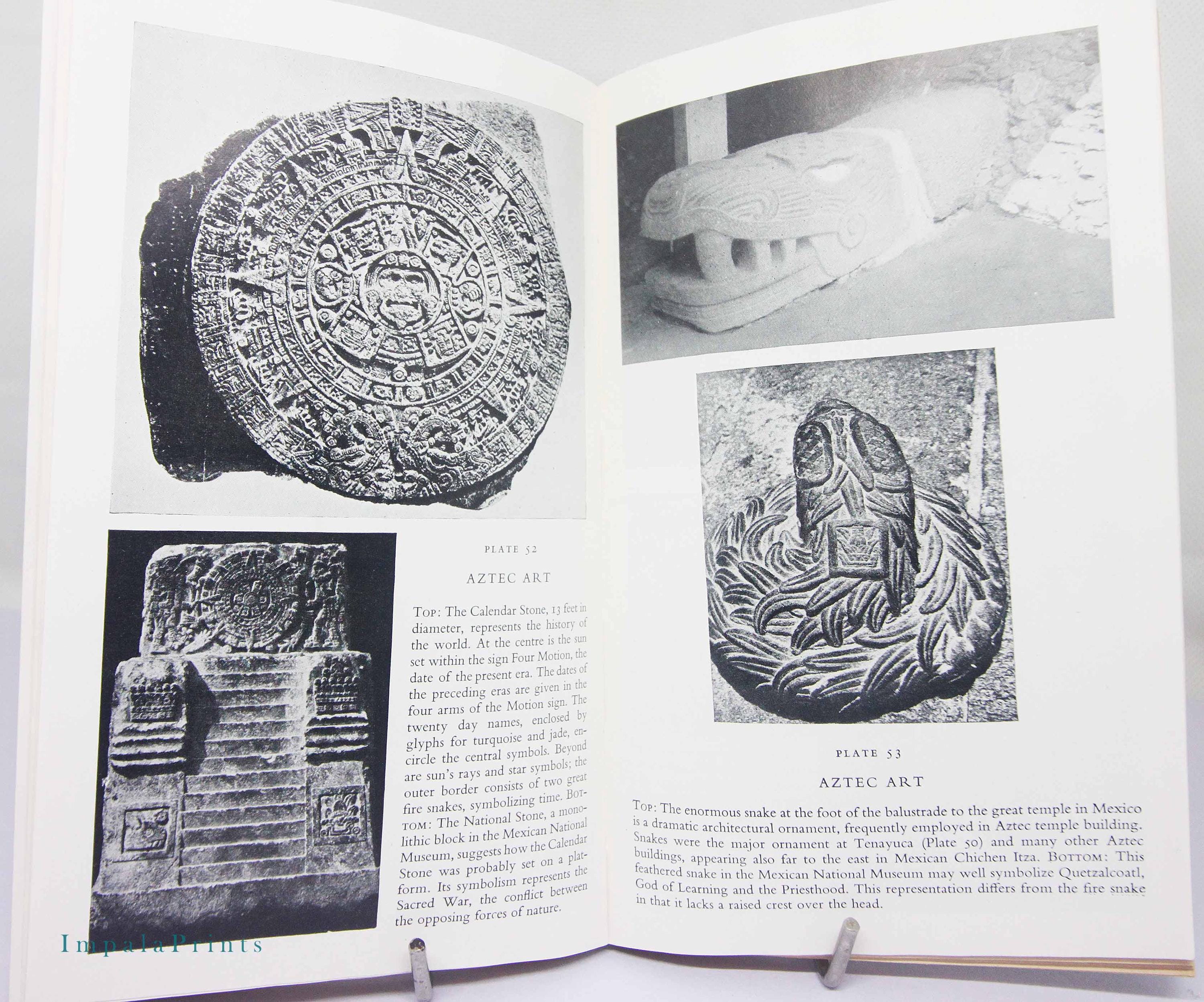Aztec History Illustrated Archeology Hardback 1950s Exploration Travel ...