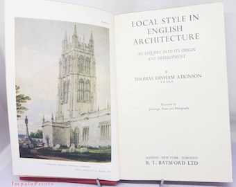 English Architecture vintage book 1947 Illustrated design engineering construction and building book