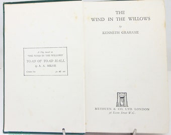 Wind in The Willows 1949 Green old books Vintage Childrens Book Classic books Hardback Gift