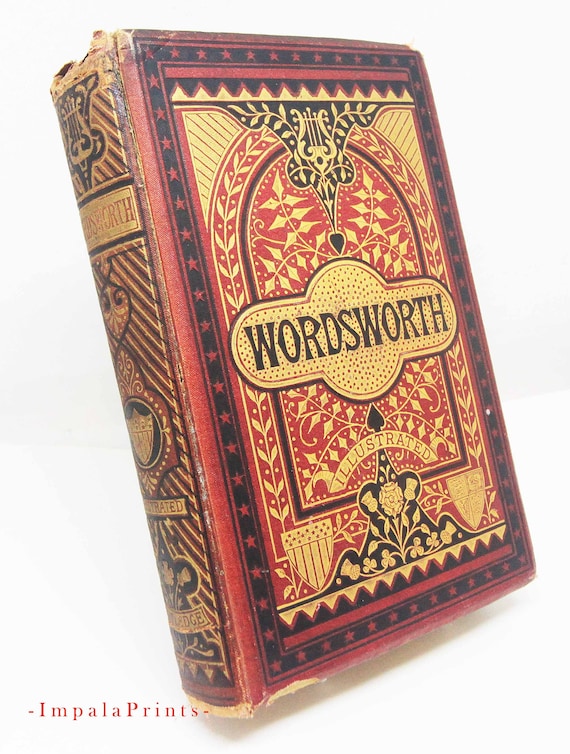 Antique Wordsworth Poetical Works Antique Red Hardback Gift